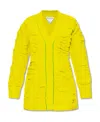 Bottega Veneta Logo-embossed Knitted Jacket In Yellow