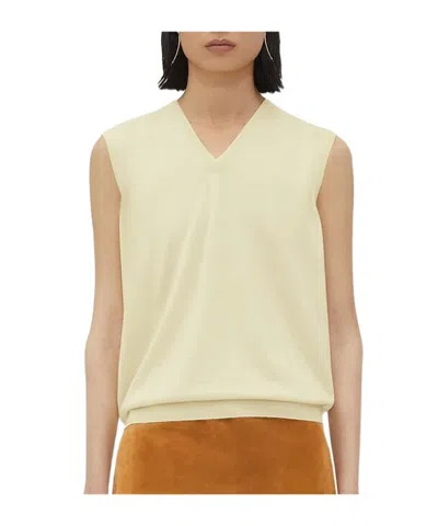 Bottega Veneta Logo Embroidered Vest In Nude