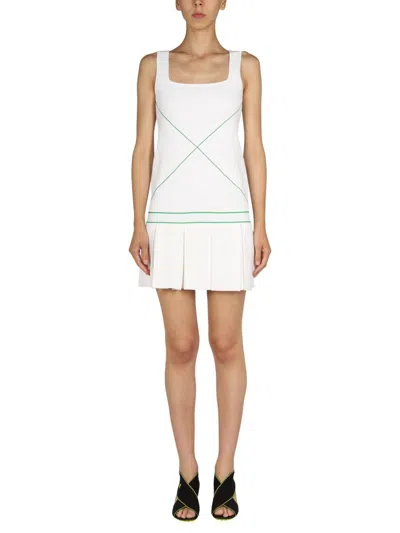 Bottega Veneta Logo Embroidery Dress In White