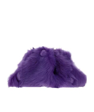 Bottega Veneta Logo Enamel Decorative Clutch In Purple