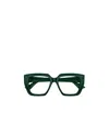 Bottega Veneta Square Frame Glasses In Green