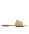 Bottega Veneta Skin Pink Nappa Leather Padded Slippers In Nude