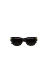 Bottega Veneta Logo Full-frame Sunglasses In Black