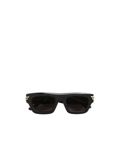 Bottega Veneta Logo Full-frame Sunglasses In Black