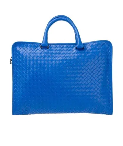 Bottega Veneta Logo Handbag In Blue