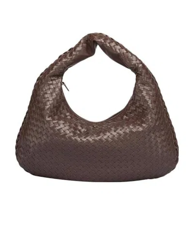 Bottega Veneta Logo Handbag In Brown