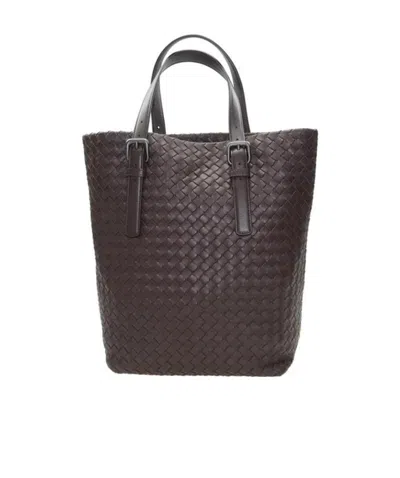 Bottega Veneta Logo Handbag In Brown