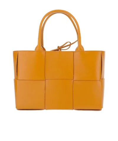 Bottega Veneta Logo Handbag In Orange