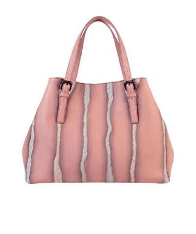 Bottega Veneta Logo Handbag In Pink