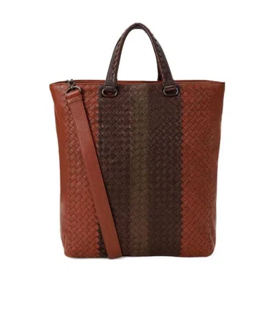 Bottega Veneta Logo Handbag In Red