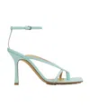 Bottega Veneta Logo High-heeled Sandals In Blue