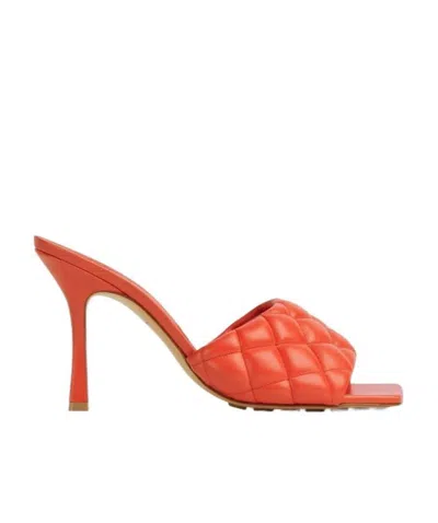 Bottega Veneta Logo High-heeled Sandals In Multicolor