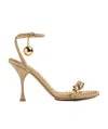 Bottega Veneta Dot 90 Chain-strap Leather Sandals In Nude