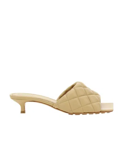 Bottega Veneta Logo High-heeled Sandals In Nude