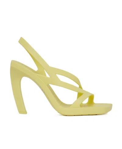 Bottega Veneta Yellow Jimbo Heeled Sandals In 7465 Sherbert