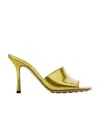 Bottega Veneta Mirror Stretch Leather Slide Sandals In Yellow