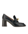 Bottega Veneta Astaire Metallic Knot Leather Heeled Loafers In Black