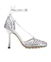 Bottega Veneta Stretched Lace-up Sandals In White