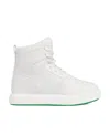 Bottega Veneta Logo High-top Leisure Sports Shoes In White