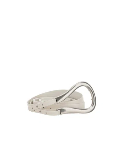 Bottega Veneta Logo Horse Collar Buckle Belt In Nude