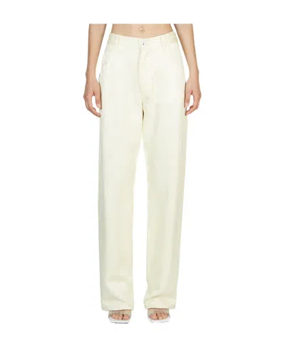 Bottega Veneta Logo Jeans In White