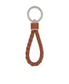 Bottega Veneta Logo Key Chain In Brown