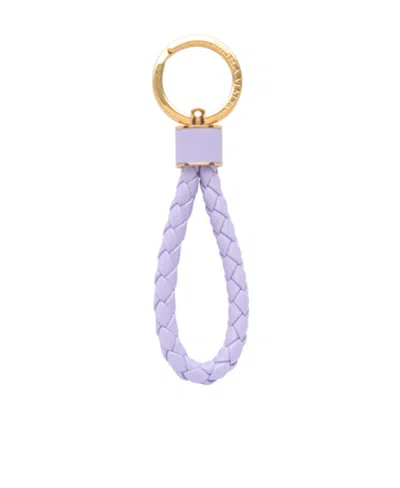 Bottega Veneta Logo Key Ring In Purple