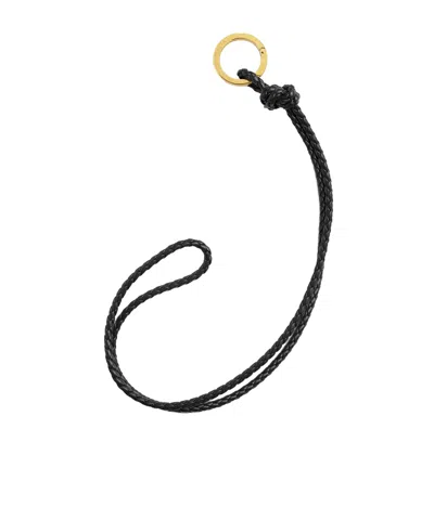 Bottega Veneta Logo Keychain In Black