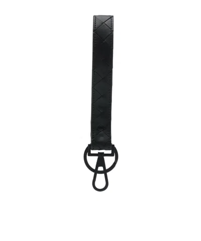 Bottega Veneta Logo Keychain In White