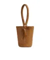 Bottega Veneta Logo Knitted Bucket Shoulder Bag In Brown