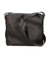 Bottega Veneta Logo Knitted Shoulder Bag In Black