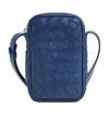 Bottega Veneta Logo Knitted Shoulder Bag In Blue