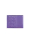 Bottega Veneta Logo Leather Card Bag In Purple