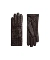 Bottega Veneta Logo Leather Gloves In Black