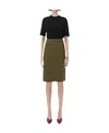 Bottega Veneta Logo Leather Skirt In Green