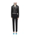 Bottega Veneta Logo Locomotive Leather Jacket In Black