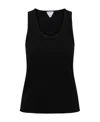 Bottega Veneta Logo Low-necked Vest In Black