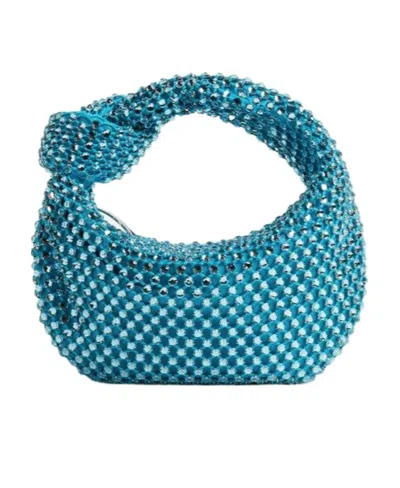 Bottega Veneta Logo Mini Handbag In Blue