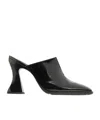 Bottega Veneta Womens Black Cha Cha 100 Leather Curved-heel Mules In Black