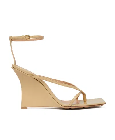 Bottega Veneta Logo Open-toed Heels In Cane