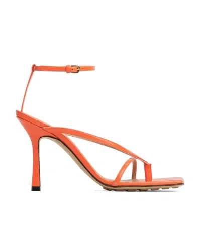 Bottega Veneta Logo Open-toed High-heel Sandals In Red