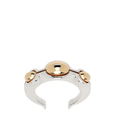 Bottega Veneta Logo Opening Ring In White