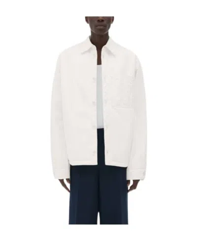 Bottega Veneta Logo Padded Casual Jacket In White