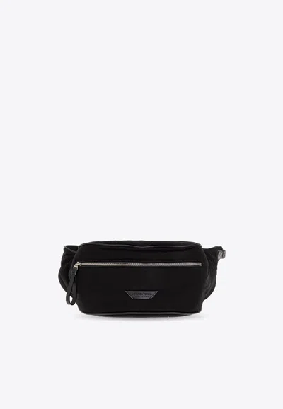 Bottega Veneta Logo-patch Belt Bag In Black