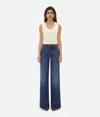 Bottega Veneta Logo-patch Cotton Jeans In Blue