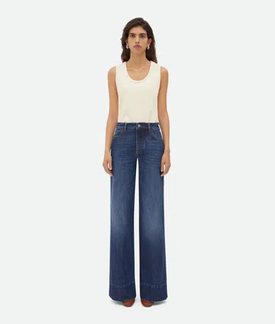 Bottega Veneta Logo-patch Cotton Jeans In Blue