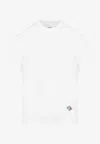 Bottega Veneta Crew Neck Embroidered Detail T-shirt In Chalk
