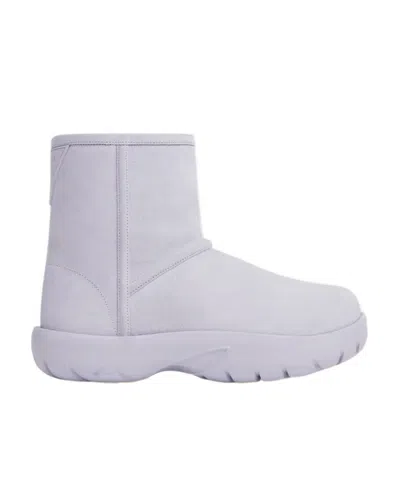 Bottega Veneta Logo Patch Short Boots In Purple