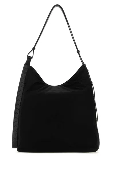 Bottega Veneta Logo Patch Shoulder Bag In Black