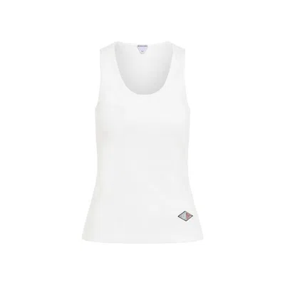 Bottega Veneta Logo Patch Sleeveless Tank Top In White